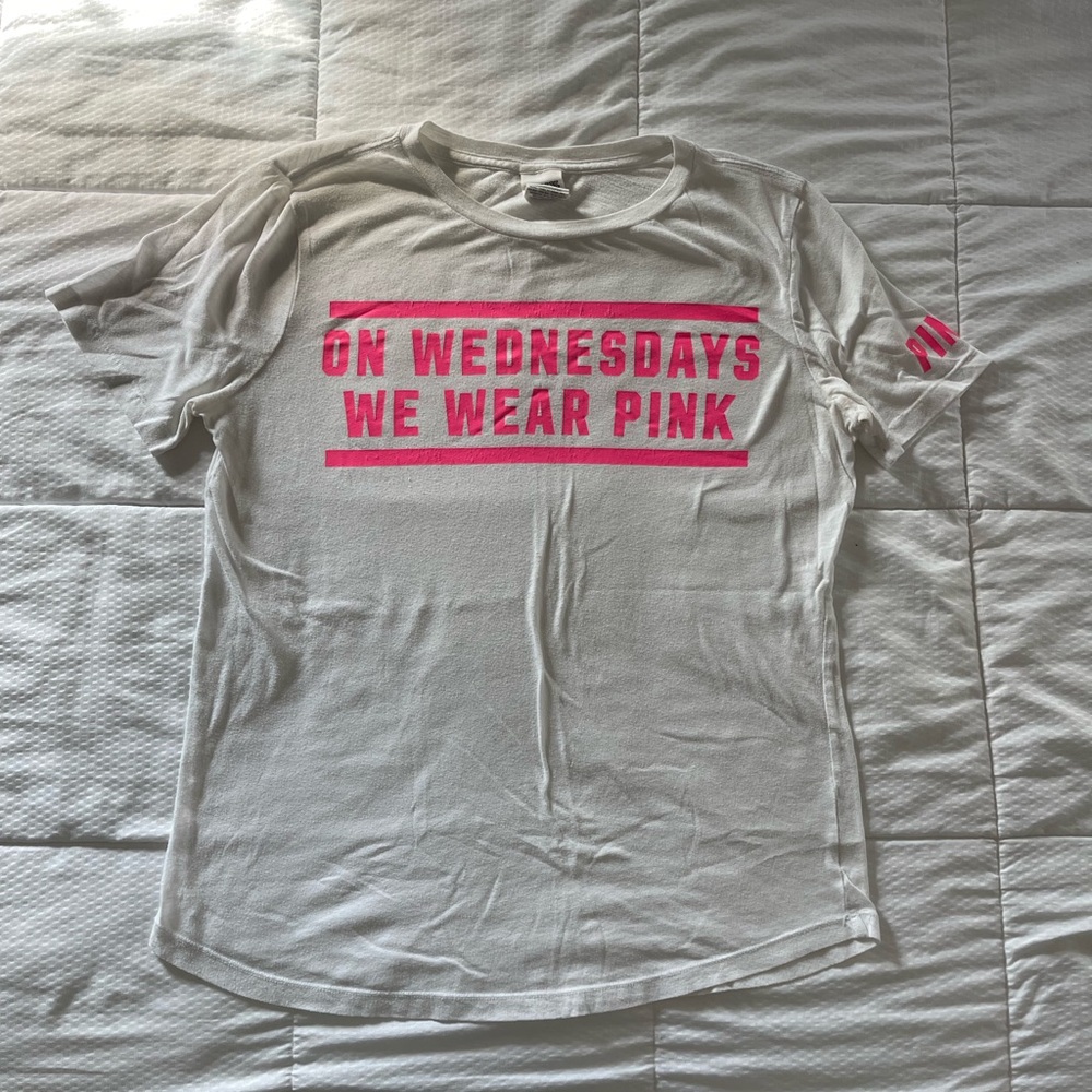 White PINK T-Shirt “On Wednesdays We Wear Pink”